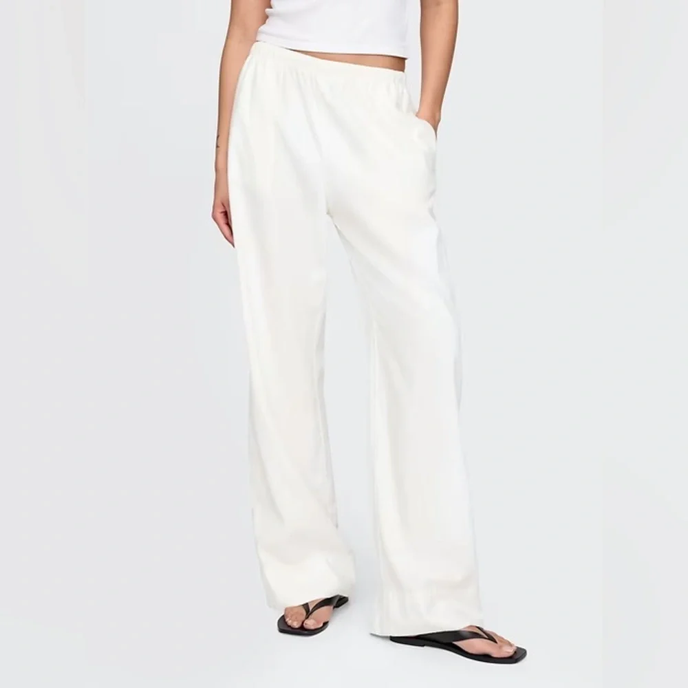NWT! GAP Off White Linen-Blend Easy Wide-Hem Pants - Multiple🩷 #713975